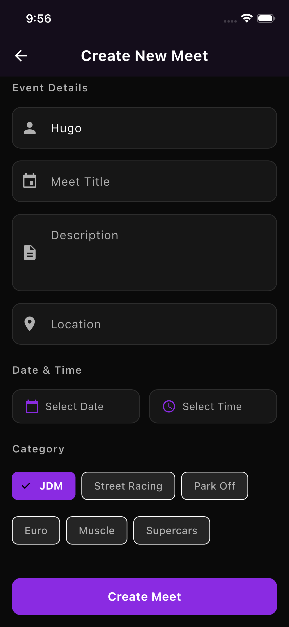 Step 4: Create Meets